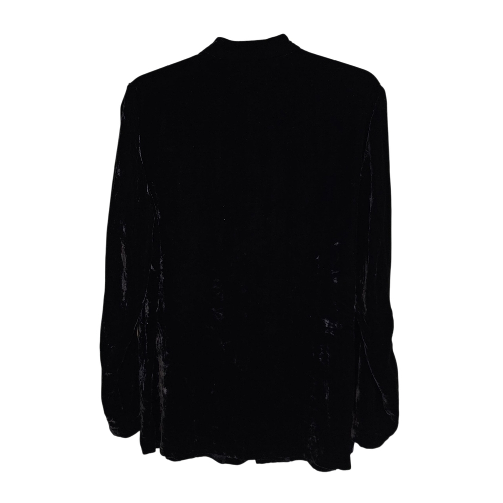 Vintage Gap Velevt Silk Blend Button Down Long Sleeve Long Tunic Top - Picture 2 of 7